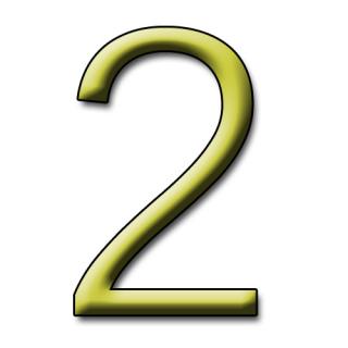 Číslice "2" na dveře NZ 75mm Bronz