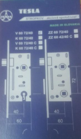 Zámek dveří zadlabací V60/72 P-L ZN