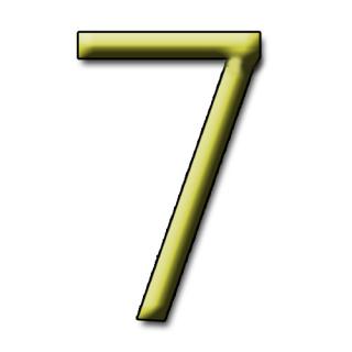 Číslice "7" na dveře NZ 75mm Bronz